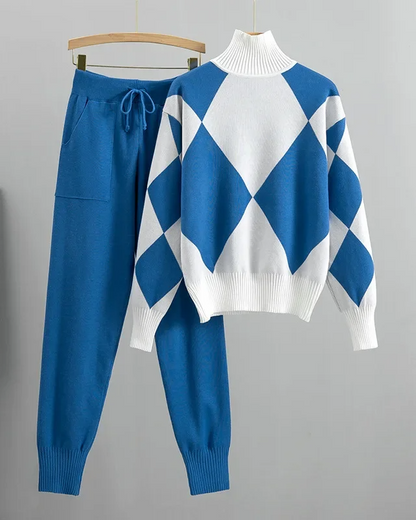 Hudson Argyle Knit Set