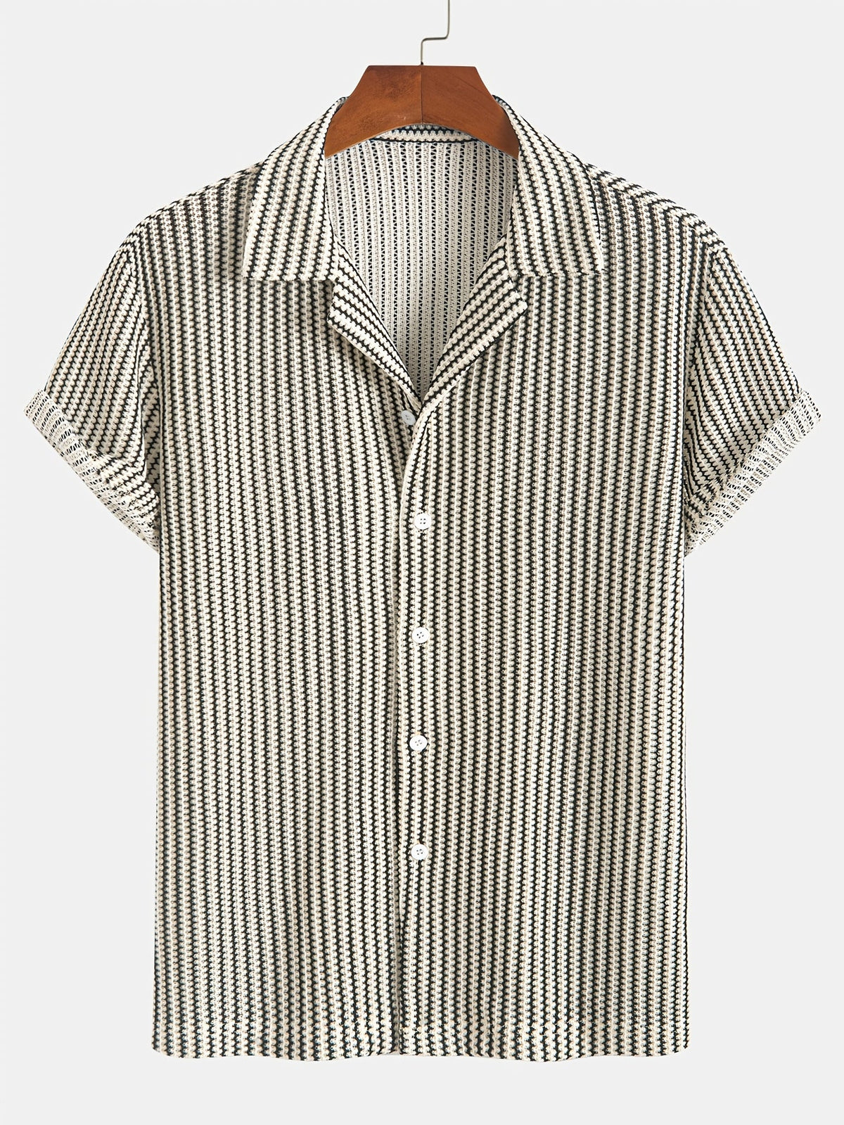 Valen Knit Striped Button Up