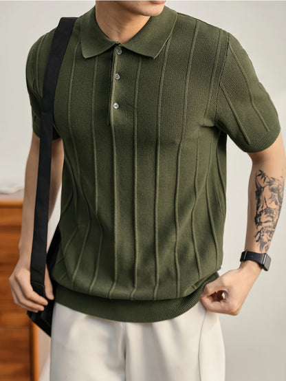 Riviera Textured Knit Polo Shirt