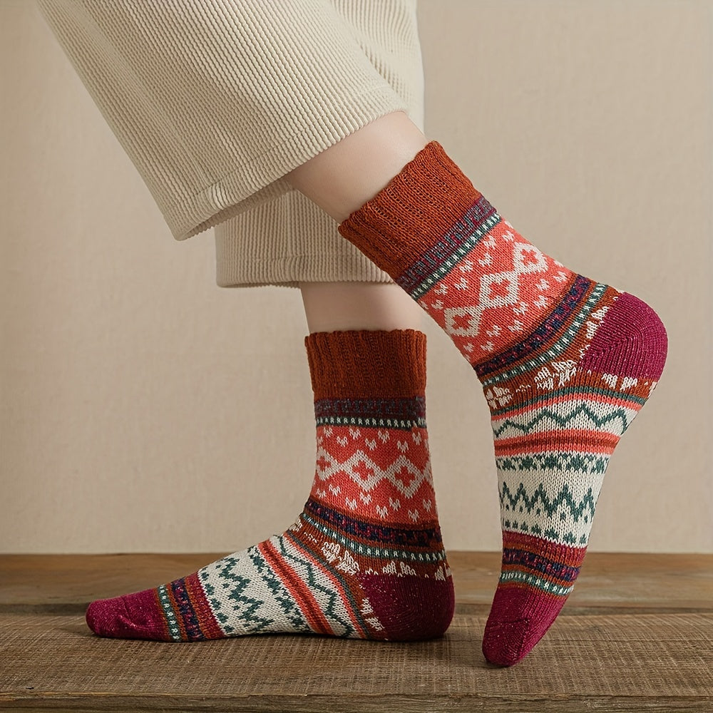 Winter Motif Knit Sock Set