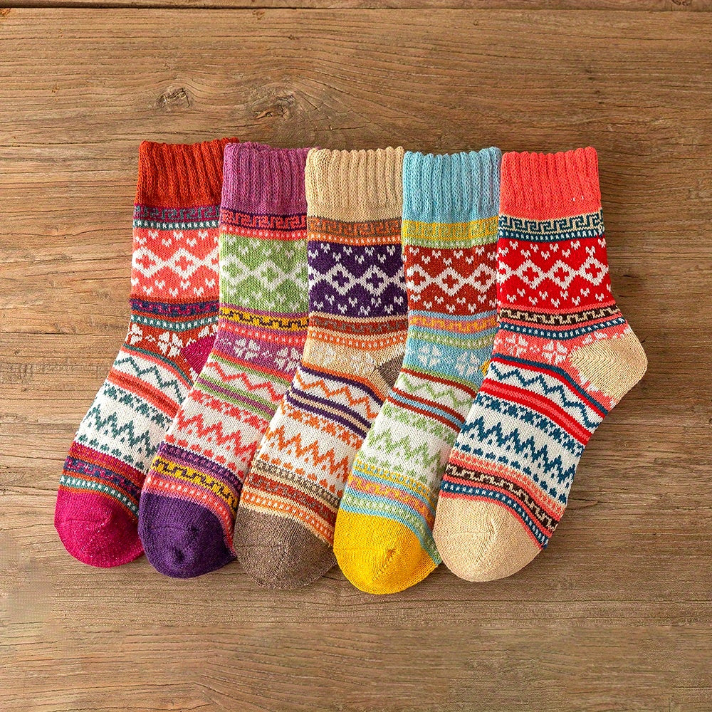 Winter Motif Knit Sock Set
