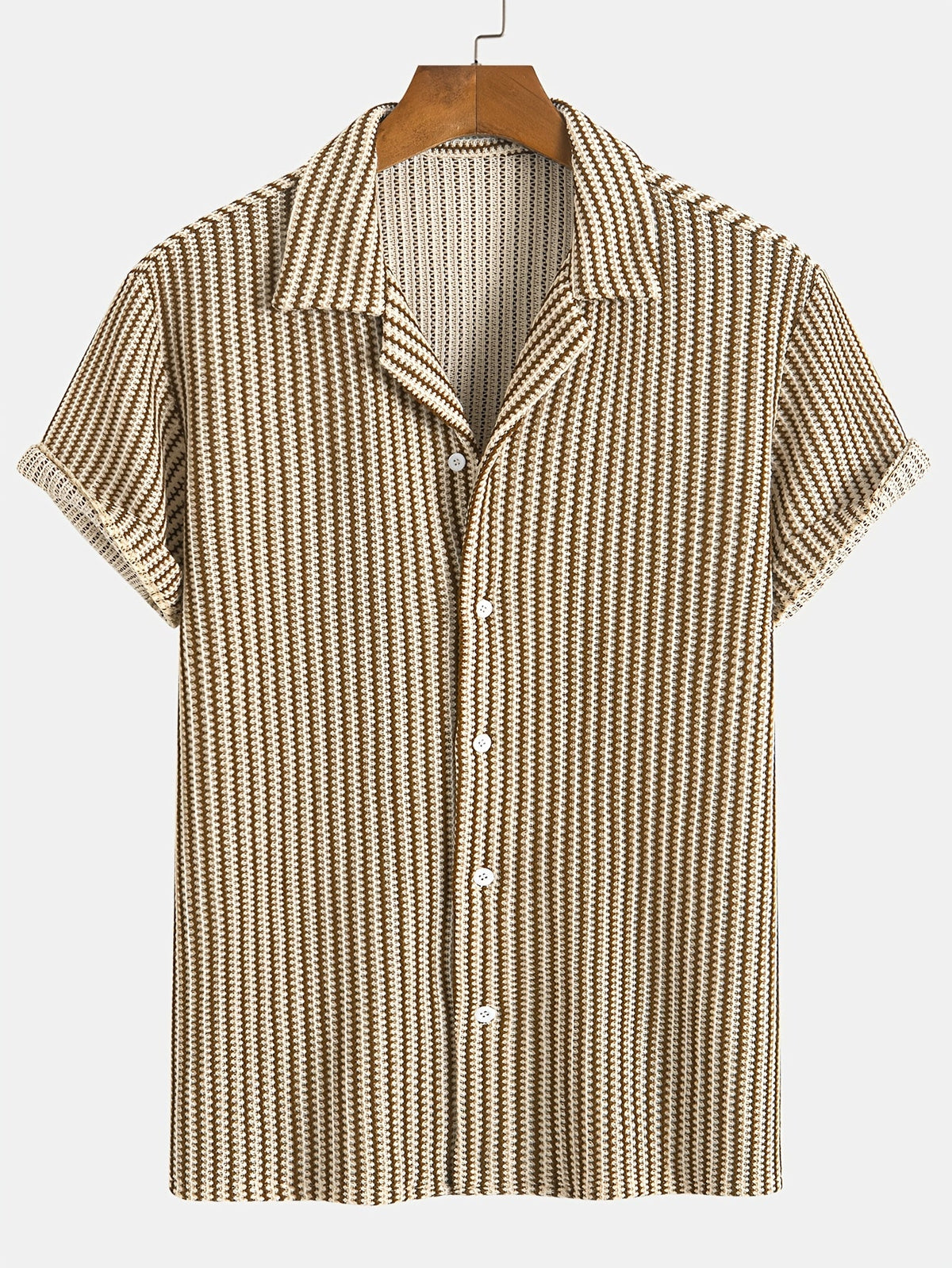 Valen Knit Striped Button Up