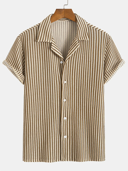 Valen Knit Striped Button Up