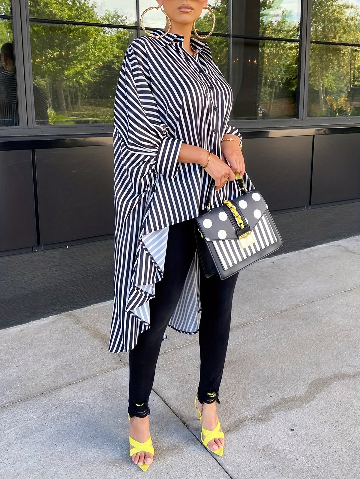 Uptown Stripe Flow Tunic