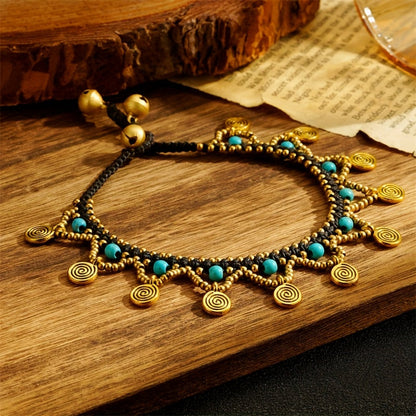 Zahara Spiral Beaded Charm Anklet