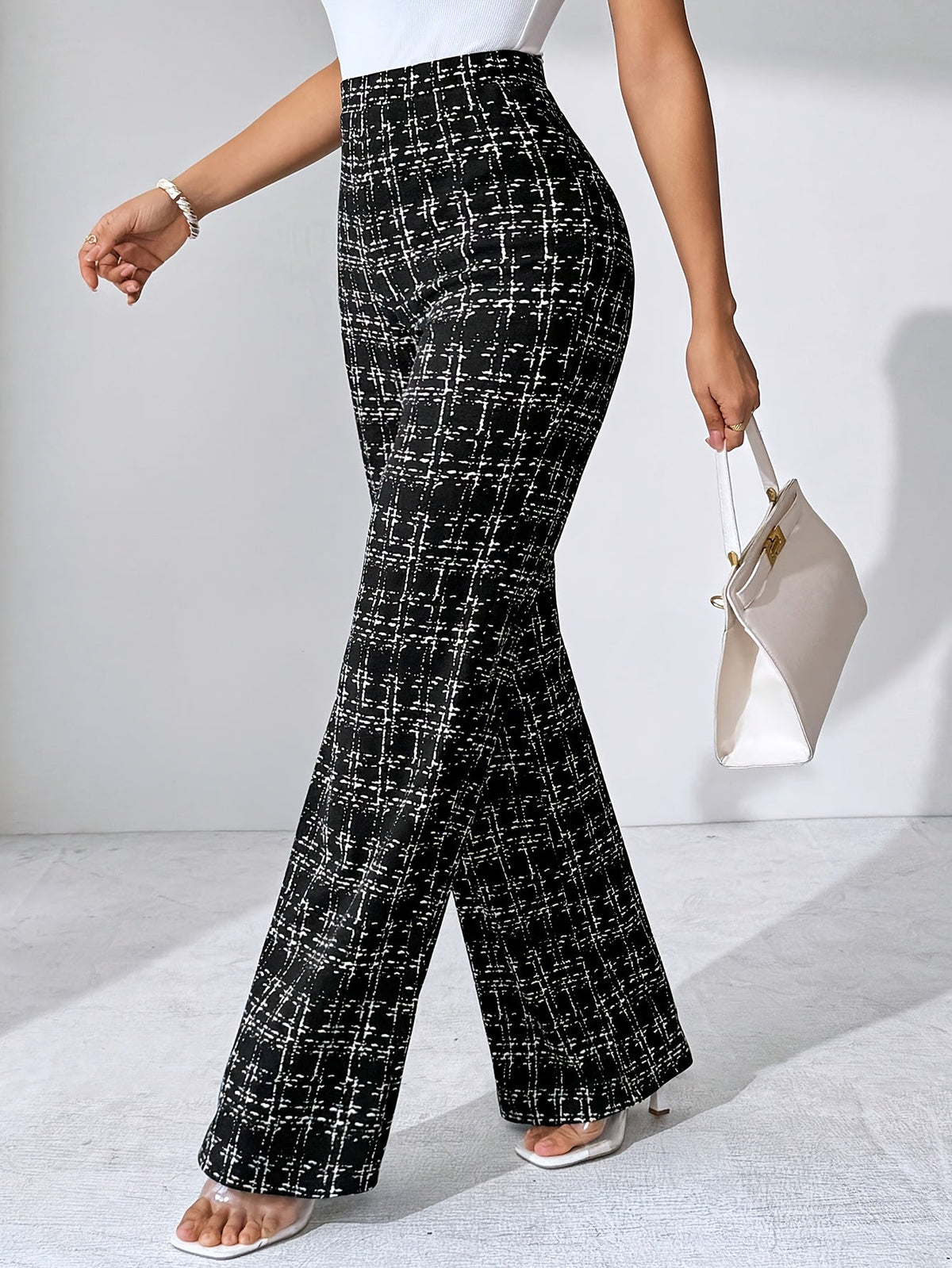 Olivia Tweed Plaid Flare Pant