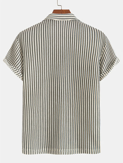 Valen Knit Striped Button Up