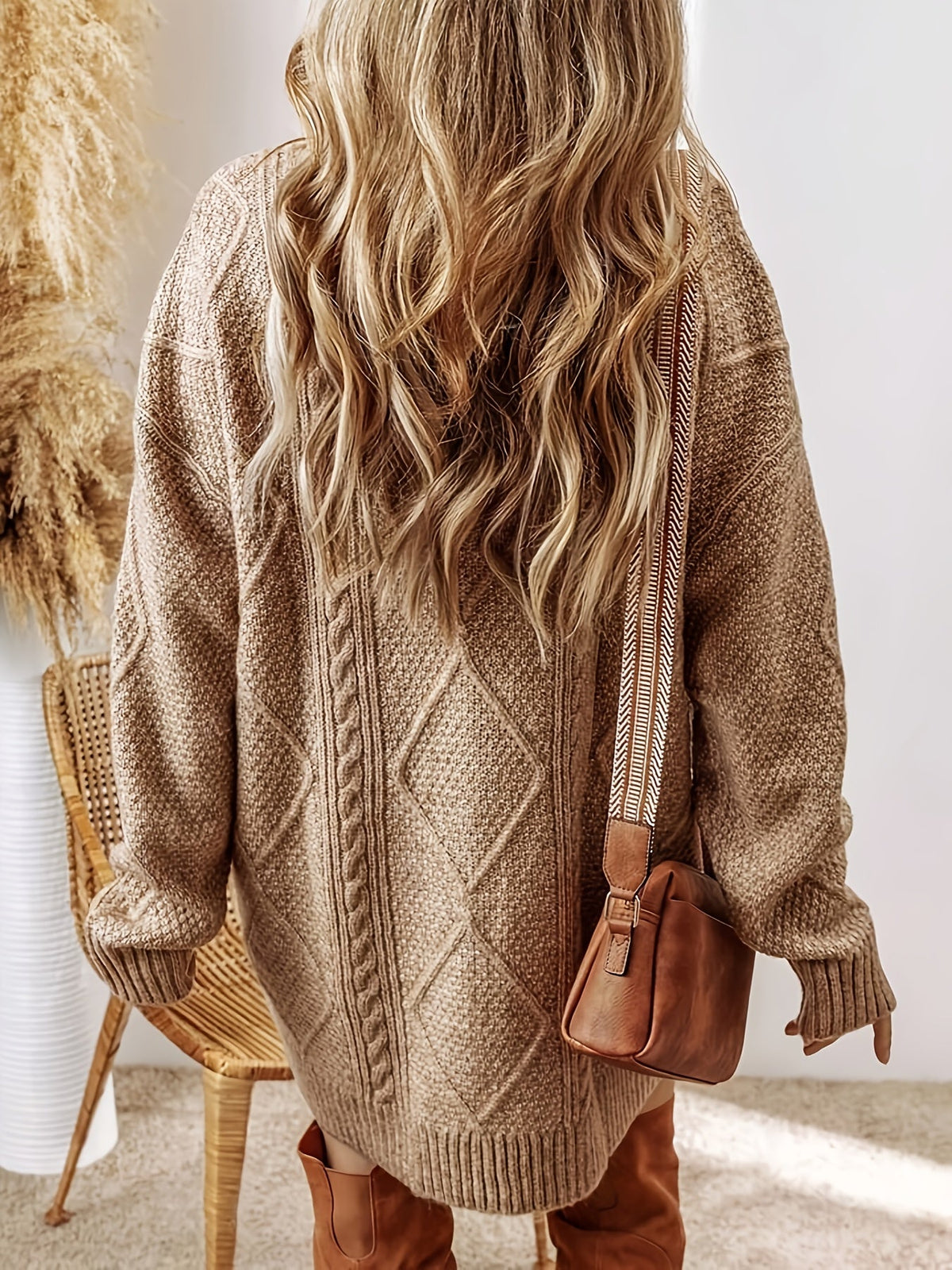 Juno Cable Knit Sweater Dress