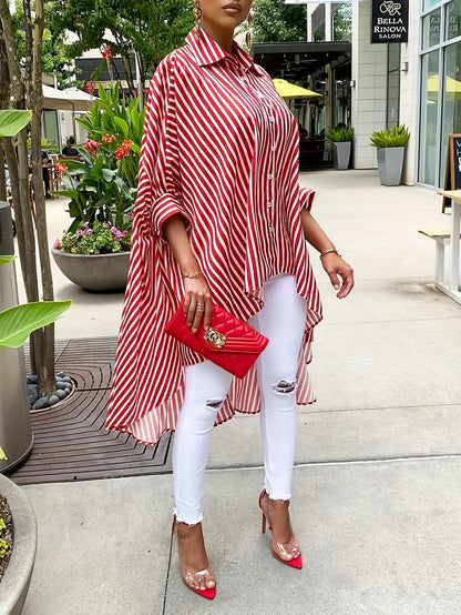 Uptown Stripe Flow Tunic