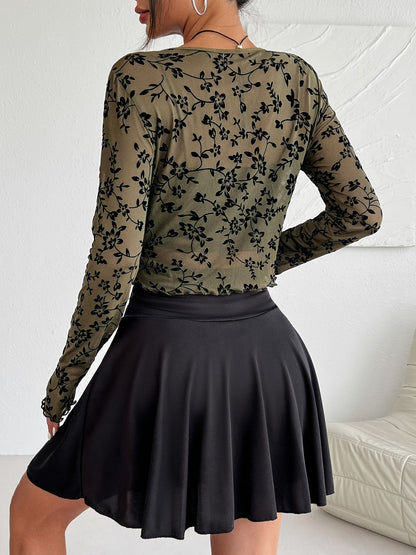 Fleur Sheer Mesh Cardigan