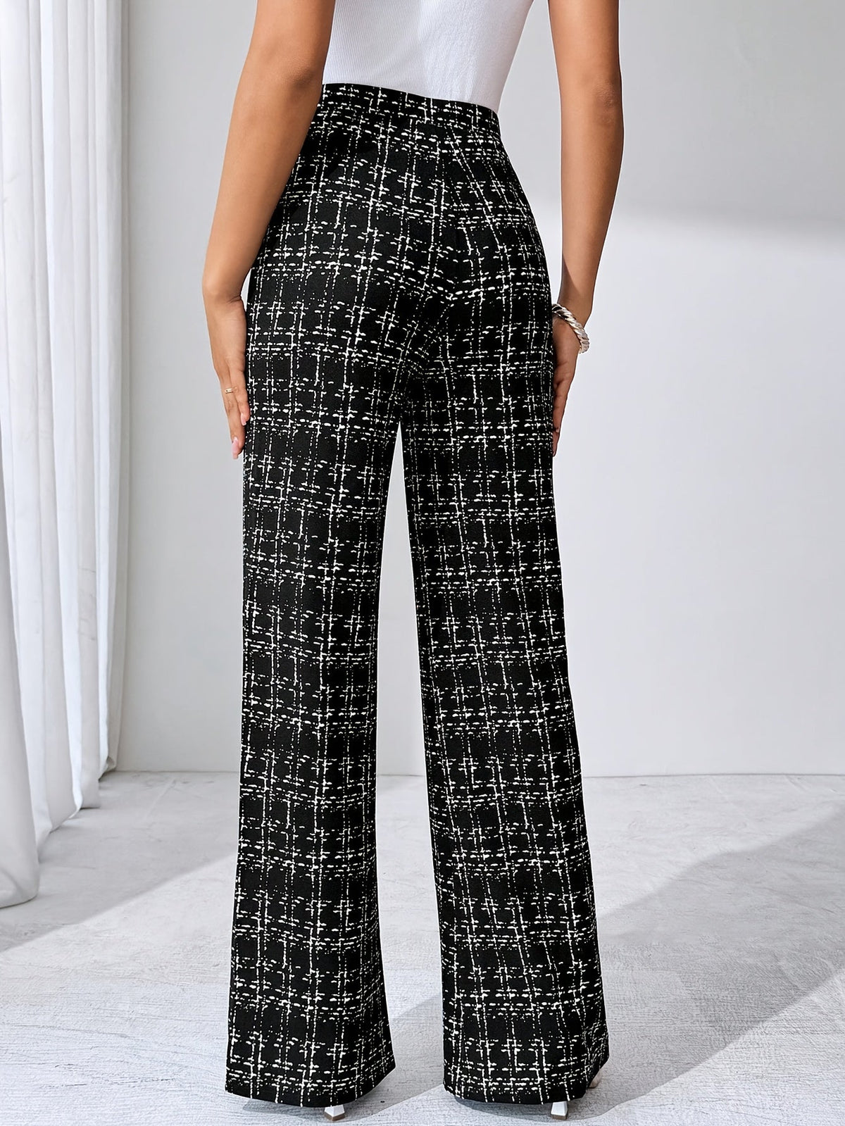 Olivia Tweed Plaid Flare Pant
