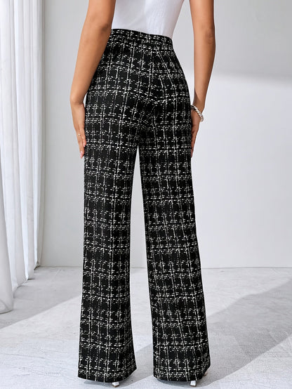 Olivia Tweed Plaid Flare Pant