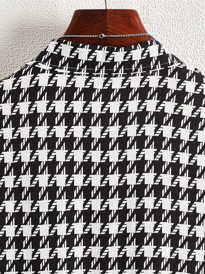 Monte Carlo Houndstooth Button-Up