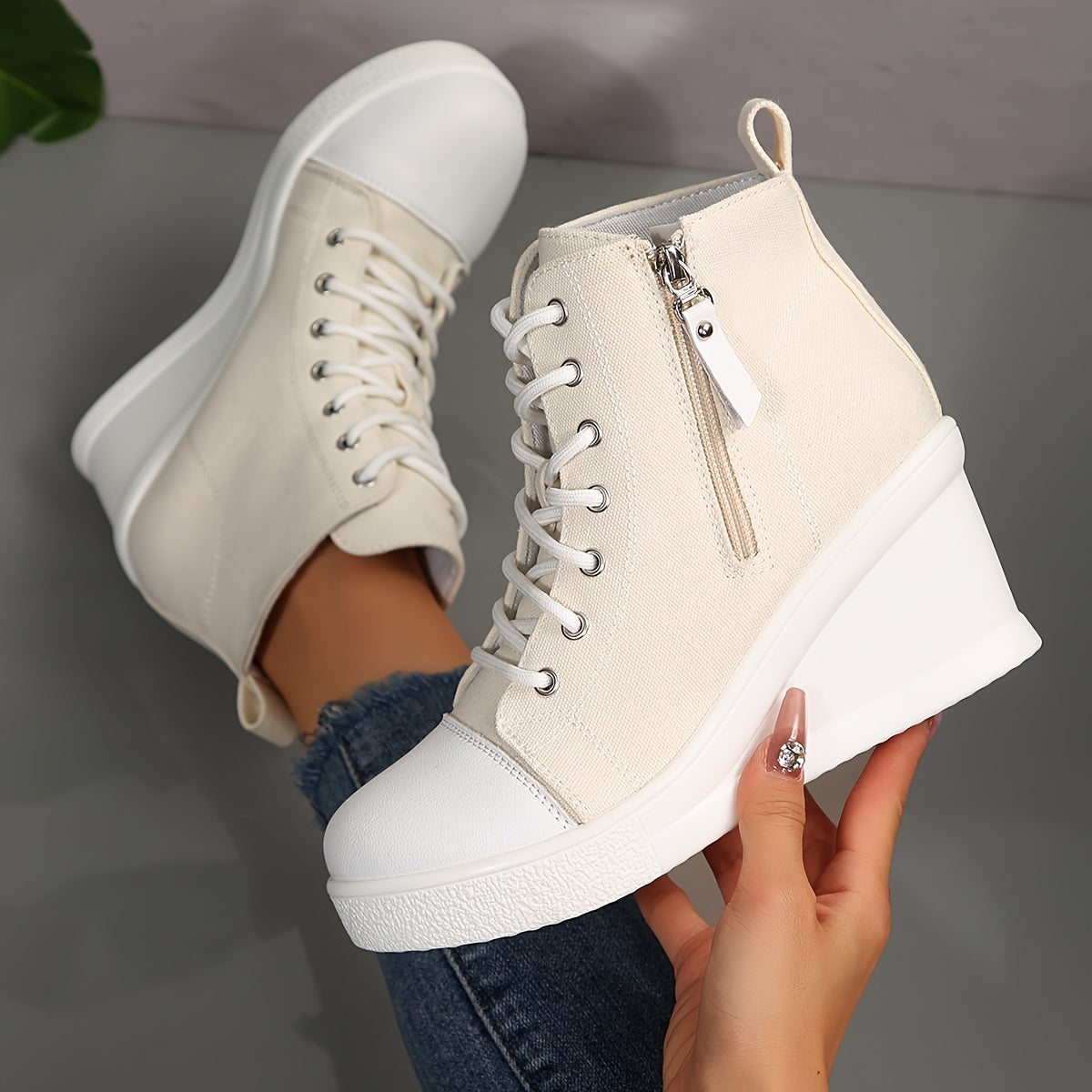 Uptown Canvas Wedge Sneaker