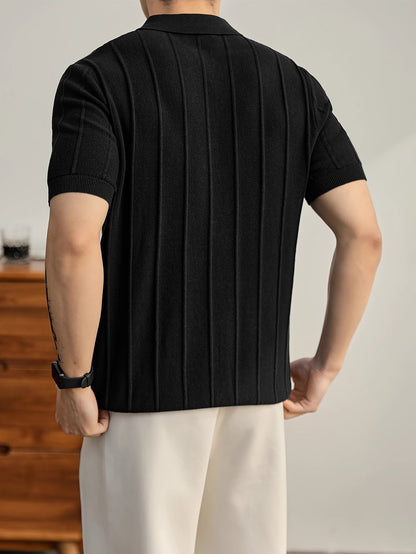 Riviera Textured Knit Polo Shirt