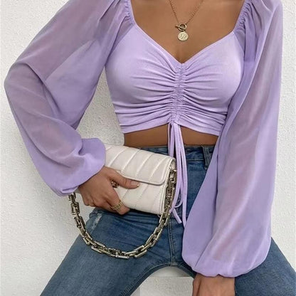 Aura Cinch-Crop Blouse