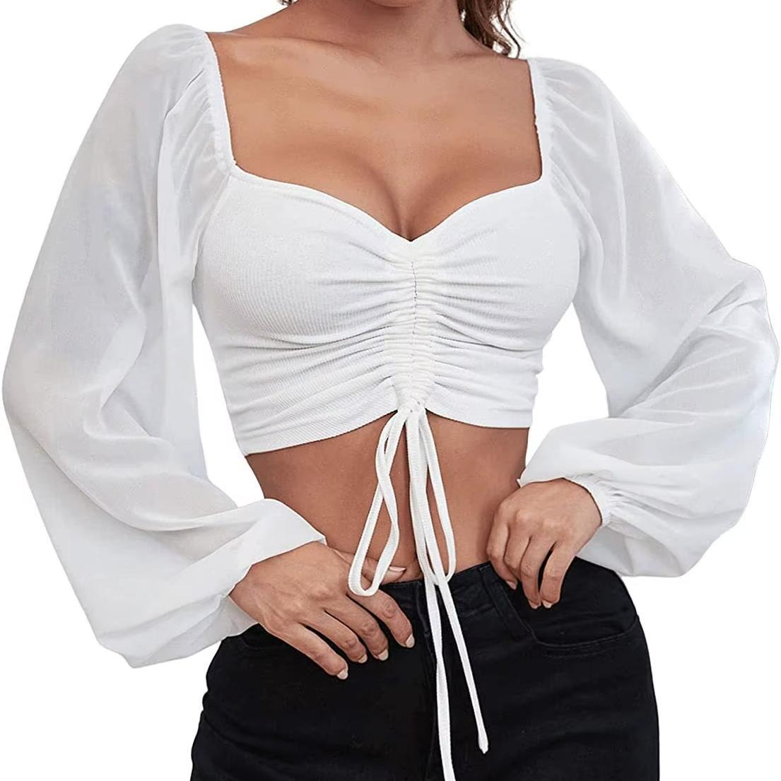 Aura Cinch-Crop Blouse