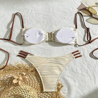 Tulum Ruched Bandeau Bikini Set