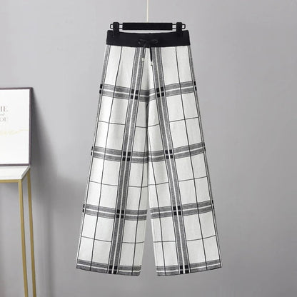 Palazzo Plaid Trouser